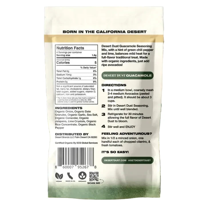 Desert Dust Mild Guacamole Seasoning (Made with Dates)
