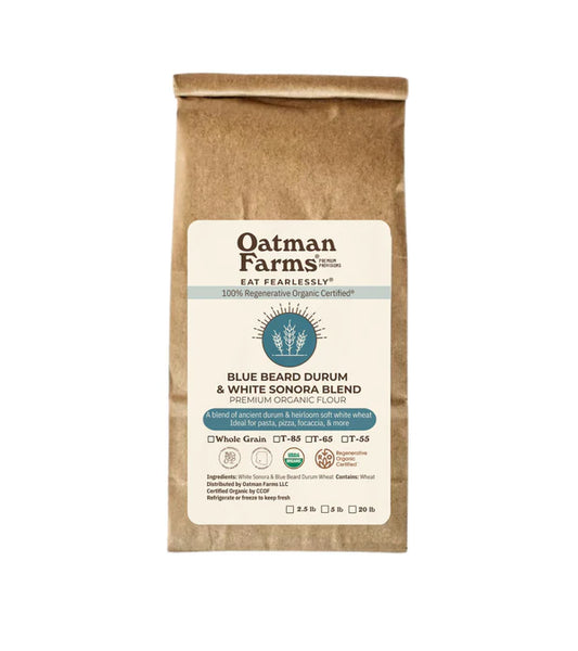 Oatman Farms Red Blue Beard Durum & White Sonora Blend Flour | 2.5 lb