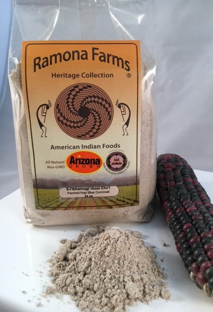 Ramona Farms S-I'BHAIMAGI HUUN HAAK CHU'i Fine Grind Blue Cornmeal | 24 oz