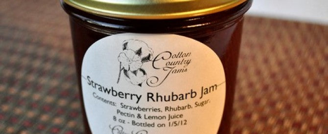 Strawberry Rhubarb Jam by Cotton Country Jams