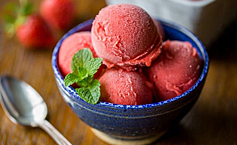 Strawberry Sorbet - Sweetened with Dates